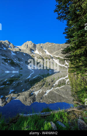 Minatore superiore al di sotto del lago sacajawea picchi nel beaverhead montagne vicino a Jackson, montana Foto Stock