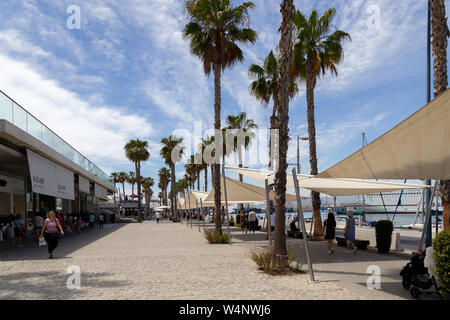 Lungomare Muelle Onu in Malaga, Spagna Foto Stock