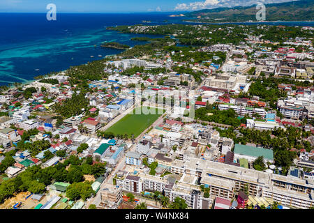 Il Boracay, Filippine - 18 giugno 2019: vista aerea dell'isola di Boracay nelle Filippine. Il Boracay è il più popolare isola turistica nel conteggio Foto Stock