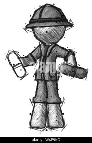 Schizzo explorer ranger uomo pillole. Foto Stock