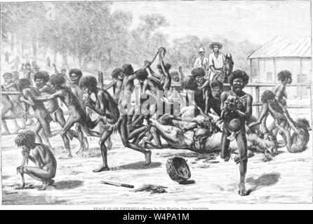 Il disegno inciso del bue Entrail tribù festa, dal libro "Ridpath della storia universale" di John Clark Ridpath, 1897. La cortesia Internet Archive. () Foto Stock