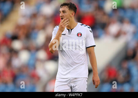 Tom Lockyer di Charlton Athletic - Colchester Regno v Charlton Athletic, Pre-Season Friendly, JobServe Comunità Stadium, Colchester - 23 Luglio 2019 Foto Stock