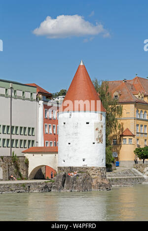 Torre Schaibling, Passau, Bassa Baviera, Baviera, Germania Foto Stock