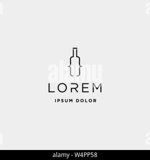 Codice di birra logo design codifica a barre semplice vettore di linea Illustrazione Vettoriale