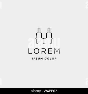 Codice di birra logo design codifica a barre semplice vettore di linea Illustrazione Vettoriale