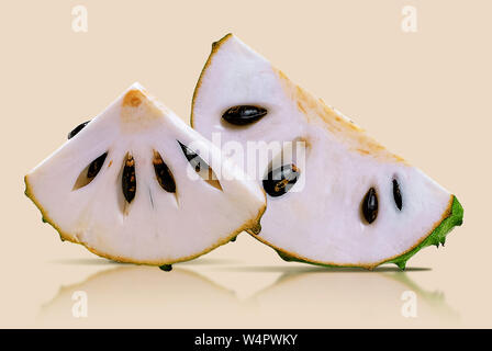 Soursop, fico d'India Anone isolato su bianco Foto Stock