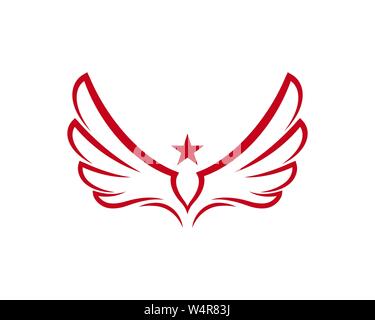 Falcon ala modello Logo illustrazione vettoriale design Illustrazione Vettoriale