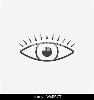 Icona glifo dell'altezza della vista. Design in stile monocromatico elemento semplice. Icona di colore nero per la vista per il Web e i dispositivi mobili. Raccolta sanitaria Illustrazione Vettoriale