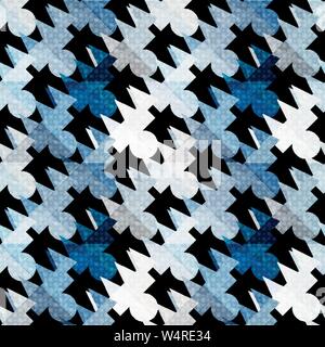 Poligoni colorati senza soluzione di continuità geometrica astratta pattern su uno sfondo nero Illustrazione Vettoriale