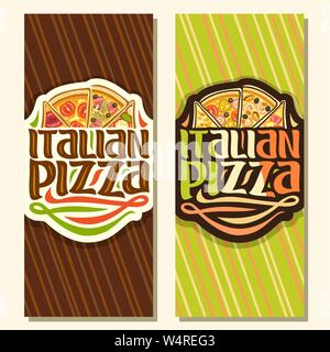 Vettore banner verticale per pizza italiana Illustrazione Vettoriale