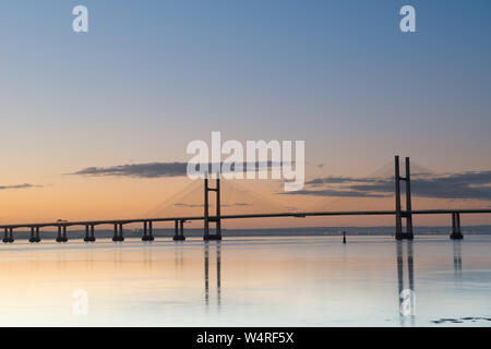 Severn Bridge, seconda Severn attraversando il ponte che collega il Galles e Inghilterra Foto Stock