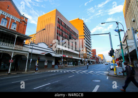Langalibalele Street a Pietermaritzburg, capitale della regione di KwaZulu-Natal in Sud Africa Foto Stock
