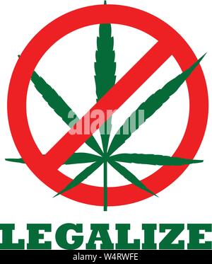 Vietare la cannabis vettore icona Illustrazione Vettoriale