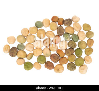 I semi secchi di piselli per la casa giardino vegetale etc. Mix assortiti di varietà quindi la variazione. Isolato su sfondo bianco. Foto Stock