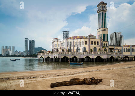 Penang moschea flottante, Tanjung Bungah, Penang, Malaysia Foto Stock