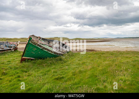 Barche abbandonate, Machaire Rabhartaigh - Mageroarty, Donegal, Irlanda Foto Stock