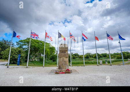 Memoriale di guerra a ponte Pegasus, in Normandia, Francia Foto Stock