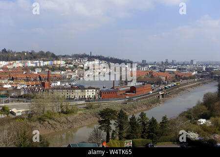 Vista aerea del porto di galleggiante e nuovo taglio, Bristol, Inghilterra Foto Stock