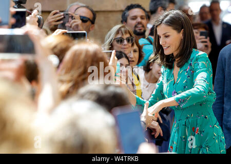 Madrid, Spagna. Xxv Luglio, 2019. Regina Letizia frequenta la scuola internazionale di musica della Principessa delle Asturie foundation presso il museo archeologico delle Asturie a Oviedo, Spagna sulla luglio 25, 2019. Credito: Jimmy Olsen/Media punzone ***Nessuna Spagna***/Alamy Live News Foto Stock