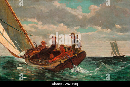 Winslow Homer, Breezing Up, (Un Fair Wind), pittura, 1873-1876 Foto Stock