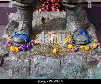 Korean War Memorial in Victoria Embankment Gardens LONDRA Foto Stock