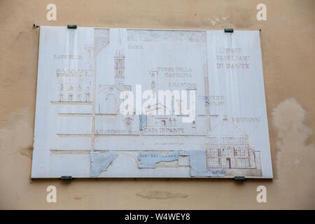 Firenze, Italia - Aprile 2018: Dante Allighieri house museum Foto Stock