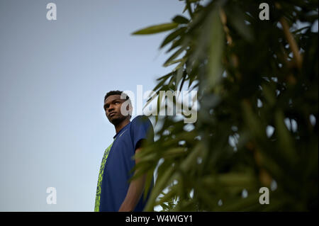 Leverkusen, Deutschland. Il 24 luglio, 2019. Mohamat HAMDI, Qatar, QAT, salto in alto degli uomini, meeting di atletica classici di Bayer su 24.07.2019 a Leverkusen/Germania. | Utilizzo di credito in tutto il mondo: dpa/Alamy Live News Foto Stock