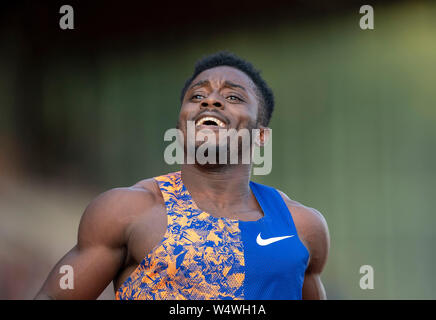 Leverkusen, Deutschland. Il 24 luglio, 2019. Arthur CISSE, CIV, Uomini 100m, Meeting di Atletica classici di Bayer su 24.07.2019 a Leverkusen/Germania. | Utilizzo di credito in tutto il mondo: dpa/Alamy Live News Foto Stock