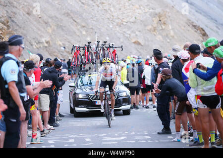 Valloire- 25-07-2019, ciclismo, stadio 18 etappe 18, Embrun - Valloire, Bauke Mollema durante la salita del Col du Galibier Foto Stock