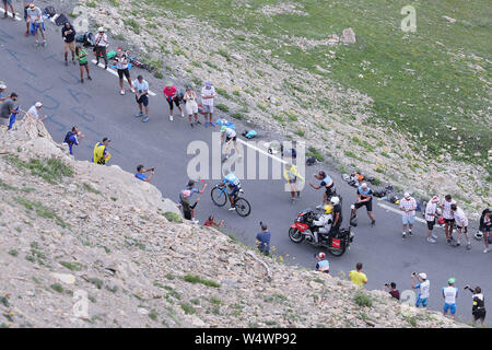 Valloire- 25-07-2019, ciclismo, stadio 18 etappe 18, Embrun - Valloire, Nairo Quintana durante la salita del Col du Galibier Foto Stock