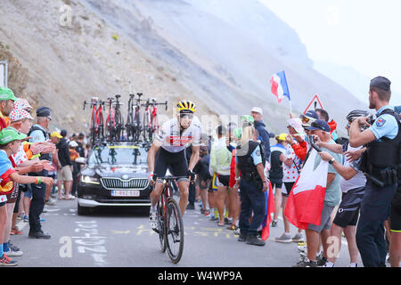 Valloire- 25-07-2019, ciclismo, stadio 18 etappe 18, Embrun - Valloire, Bauke Mollema durante la salita del Col du Galibier Foto Stock