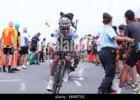 Valloire- 25-07-2019, ciclismo, stadio 18 etappe 18, Embrun - Valloire, Egan Bernal durante la salita del Col du Galibier Foto Stock