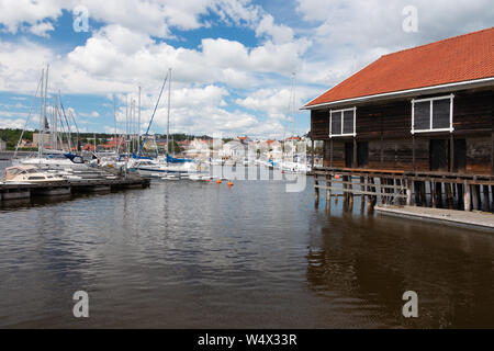 Splendida vista sulla città di Hudiksvall una città nella provincia Gävleborgs län in Svezia Foto Stock