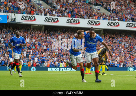 Glasgow, Regno Unito il 25 luglio 2019. Glasgow Rangers giocato contro Progres Niederkorn football club dal Lussemburgo nel secondo round dell'Europa League calcio concorrenza. Credito: Findlay/Alamy Live News Foto Stock