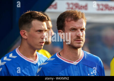 Glasgow, Regno Unito il 25 luglio 2019. Glasgow Rangers giocato contro Progres Niederkorn football club dal Lussemburgo nel secondo round dell'Europa League calcio concorrenza. Credito: Findlay/Alamy Live News Foto Stock