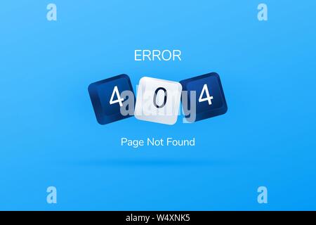 Errore 404, pagina non trovata template per il sito web. 404 scritto con i tasti del computer. Computer i tasti della tastiera. Illustrazione Vettoriale eps 10 Illustrazione Vettoriale