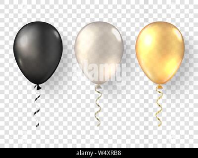 Palloncini di lusso in oro, argento e nero, modello senza - vettore stock  1812519