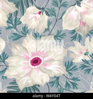 Floral seamless pattern. Graden mazzo di fiori sullo sfondo. Illustrazione Vettoriale