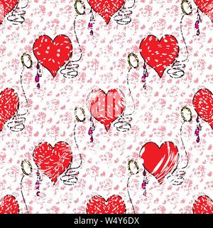 Cuore il giorno di San Valentino effetto grunge Illustrazione Vettoriale