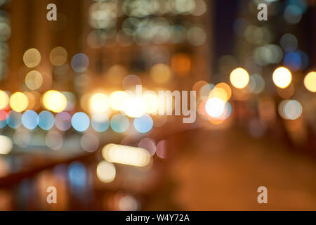 Defocalizzata colpo di Chicago di notte. Foto Stock