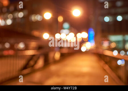 Defocalizzata colpo di Chicago di notte. Foto Stock