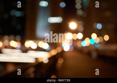 Defocalizzata colpo di Chicago di notte. Foto Stock