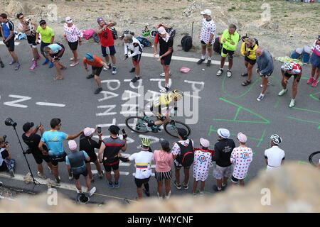 Valloire, Francia. Xxv Luglio, 2019. Valloire- 25-07-2019, ciclismo, stadio 18 etappe 18, Embrun - Valloire, Steven kruiswijk sul Galibier Credito: Pro scatti/Alamy Live News Foto Stock