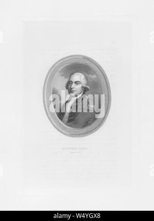 Ritratto inciso del Generale Thomas Gage, un esercito britannico ufficiale generale e un ufficiale coloniale da Middlesex, Inghilterra, 1776. () Foto Stock