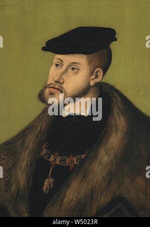 Ritratto dell'Imperatore Carlo V (Lucas Cranach il Vecchio). Foto Stock