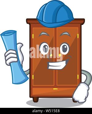 Architetto guardaroba in una forma carattere illustrazione vettoriale Illustrazione Vettoriale