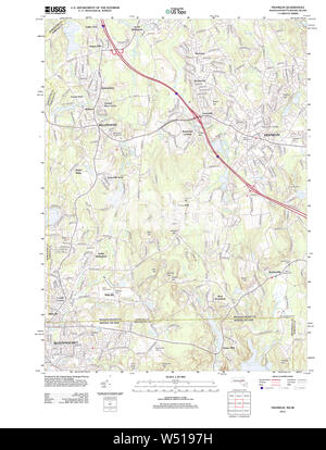 Massachusetts storico USGS TOPO Map MA Franklin 20120613 TM il restauro Foto Stock