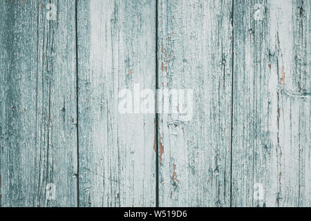 Texture piattello in legno turchese con vernice per pelatura, sfondo rustico in legno vintage per un design elegante e arredi interni Shabby Foto Stock