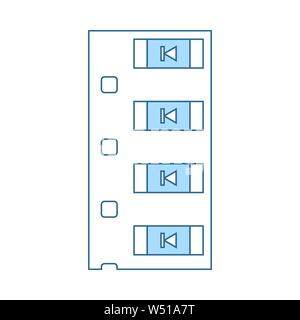 Diodo componente SMD icona nastro. Linea sottile con riempimento blu Design. Illustrazione Vettoriale. Illustrazione Vettoriale