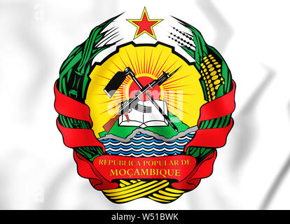 3D emblema del Mozambico (1982-1990). 3D'illustrazione. Foto Stock